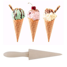 Holz-Eiswaffel-Form DIY Backwerkzeug 23x4,5cm Natürliche Farbe