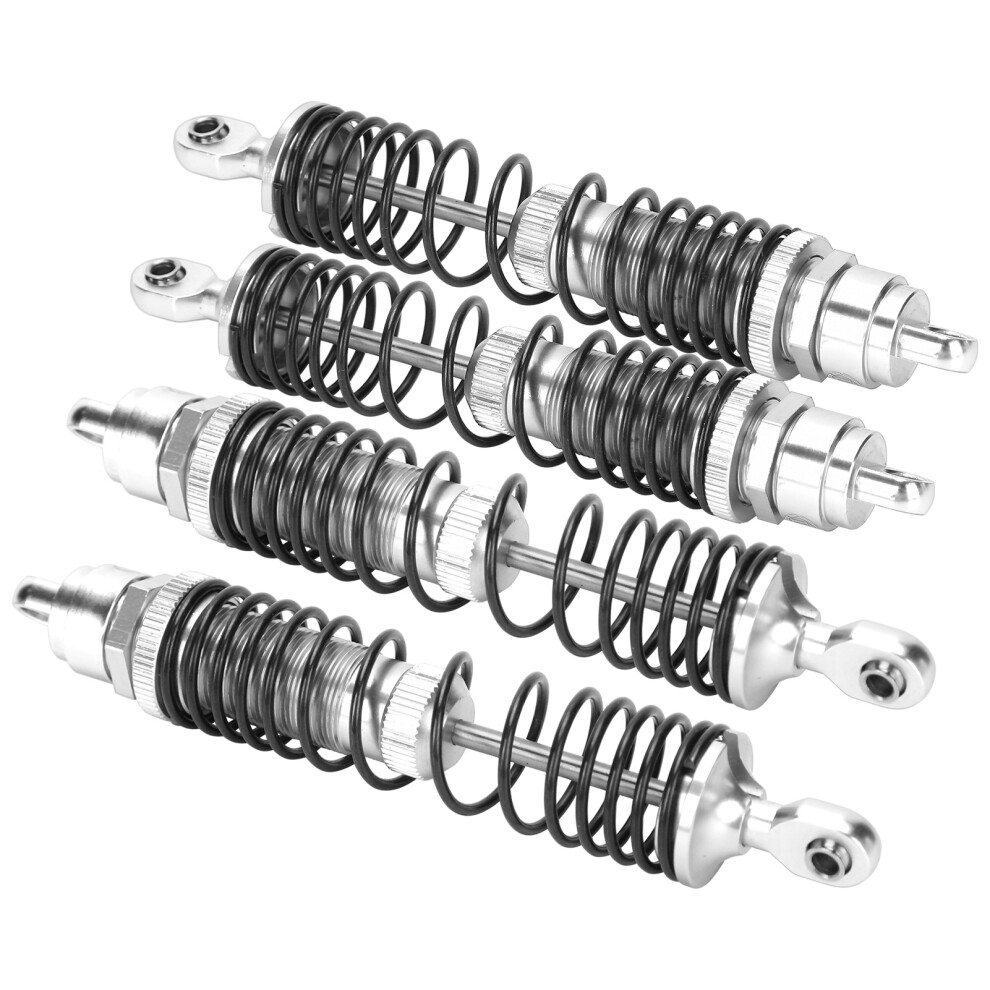 4Pcs Metal Rc Shock Absorber Set For 1/10 Traxxas Slash, Silver 8401359320863