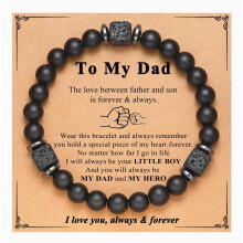 (Father and son) Bracelet To My Son Grandson Boyfriend Bracelet Volcanic Stone Bracelet Gift HOT