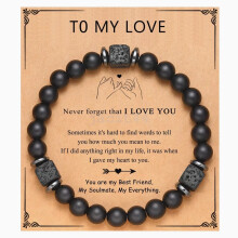 (To My Love) Bracelet To My Son Grandson Boyfriend Bracelet Volcanic Stone Bracelet Gift HOT