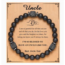 (To my uncle) Bracelet To My Son Grandson Boyfriend Bracelet Volcanic Stone Bracelet Gift HOT