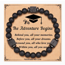 (The adventure begins 2) Bracelet To My Son Grandson Boyfriend Bracelet Volcanic Stone Bracelet Gift HOT