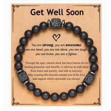 (Get well soon) NEW Bracelet To My Son Grandson Boyfriend Bracelet Volcanic Stone Bracelet Gift