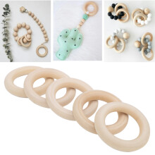 5 Stück Holz-Beißring für Babys, unvollständige Kreise 50 mm, DIY-Anhänger