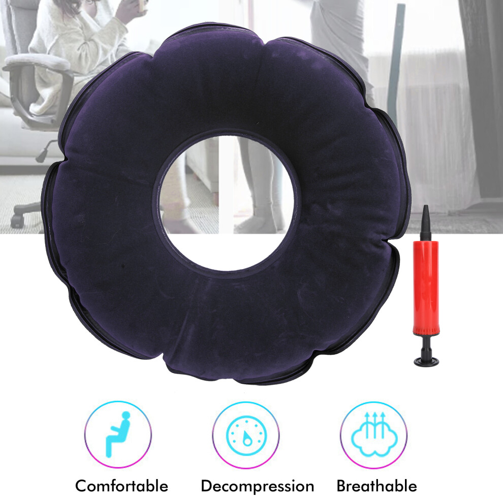 Blue Inflatable Anti-Bedsore Cushion 38X38cm Royal With Pump