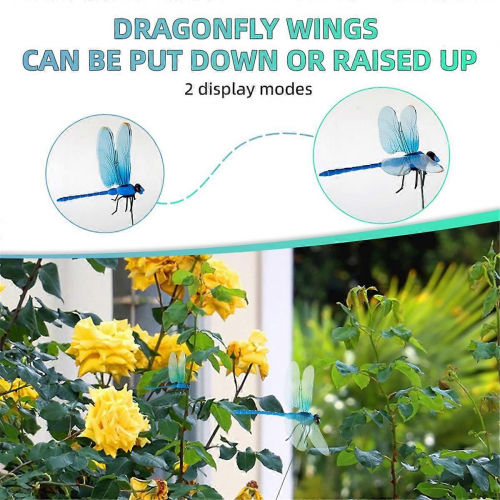 Clipes de libélula artificial para postes, compatíveis com decoração de jardim 3D com libélula. 1