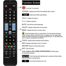 AA59-00594A Vaihdettu kaukosäädin, yhteensopiva Samsung Smart 3D -televisioiden kanssa, kuten UN46D7000 UN55F7100 UN40D6000S UN49KU6500 UN55