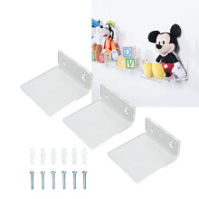 Acrylic Wall Shelves 3 Pack Floating Display Racks for Home Toys Potted Plants