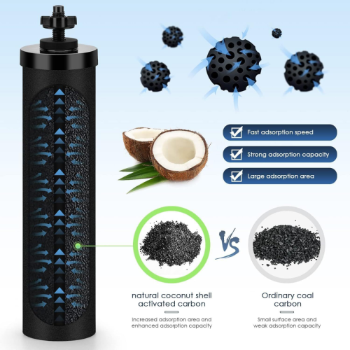 τεμάχια συμβατά με το φίλτρο νερού Berkey Black BB9-2 - Ενεργός άνθρακας για συστή 1
