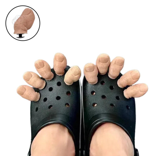 Γούρι Crocs Big Toe του Billy με τρίχες, 3D αστεία γούρια παπουτσιών με δάχτυλα, DIY ε
