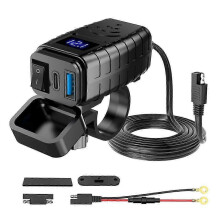 PD3.0+QC3.0 .0 Connettore per presa di ricarica rapida USB per moto con voltmetro per cellulare e carica digitale