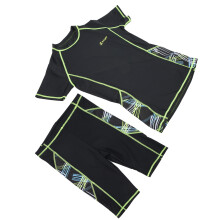Men's Fluorescent Green 2-Piece Swimming Shorts & Shirt Summer Wetsuit