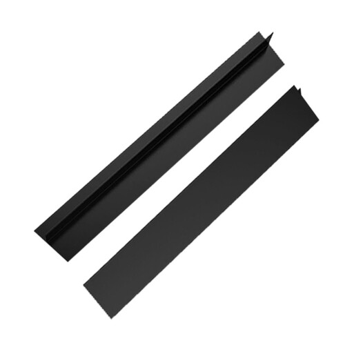 2Pcs Stove Counter Gaps Cover T Shape Silicone Strips-Black