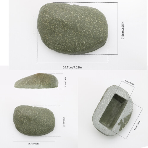 Outdoor Key Holder Rock with Compartment for Secure Storage of 2