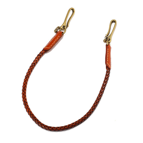 Genuine Leather Handmade Biker Wallet Chain Rock-light brown