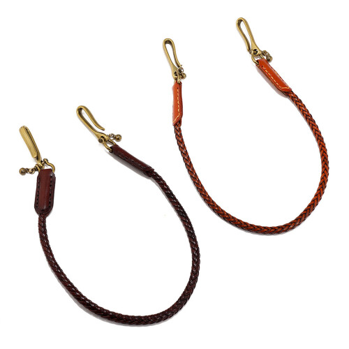 Genuine Leather Handmade Biker Wallet Chain Rock-light brown 1
