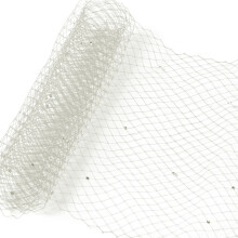 Special Occasion Veiled Hat Wedding Veil-Beige white diamond