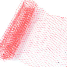 Elegant Woman Veiling Hat Width Woman Veiling-red white diamond