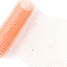 Elegant Woman Veiling Hat Width Woman-Orange white diamond