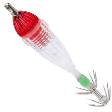 Angeln LED-Köderleuchte Tintenfisch-Form Rote Farbe Köder Unterwasserlampe mit Haken