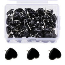 50/100/150Pcs Heart Push Pins Drawing Pins Map Pins-50 black