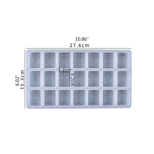 Crystal Epoxy Resin Mold for Creative Mahjong Silicone-Suit 1