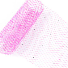 Special Occasion Veiled Hat Wedding Veil-rose red white diamo