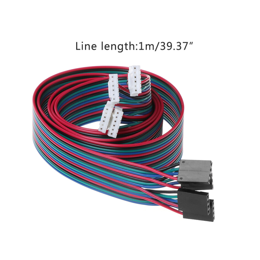 4Pcs 100Cm 4Pin Stepper Motor Cables Xh2.54 Terminal Wire For 3D 7704000121293