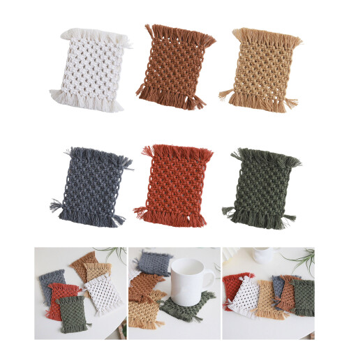 2Pieces Cotton Pots Mats for Kitchen Heat Insulation-Khaki 2