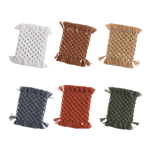2Pieces Cotton Pots Mats for Kitchen Heat Insulation-Khaki 1