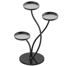 Plant Stand Metal Indoor Outdoor, 3-Tier Tall Flower Pot Holder, Tiered Display Shelf for Patio, Balcony, Black