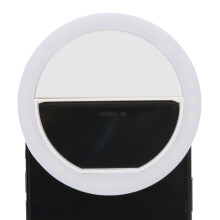Mini lampe annulaire pour selfie 55mAh 50g Blanc ABS