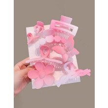 (Set, one-size) 8pcs/set Fashionable Ombre / Plain Color Hollow Out Flower Butterfly Braid Design Hair Claw For Women & Girls, Casual Versatile Hair