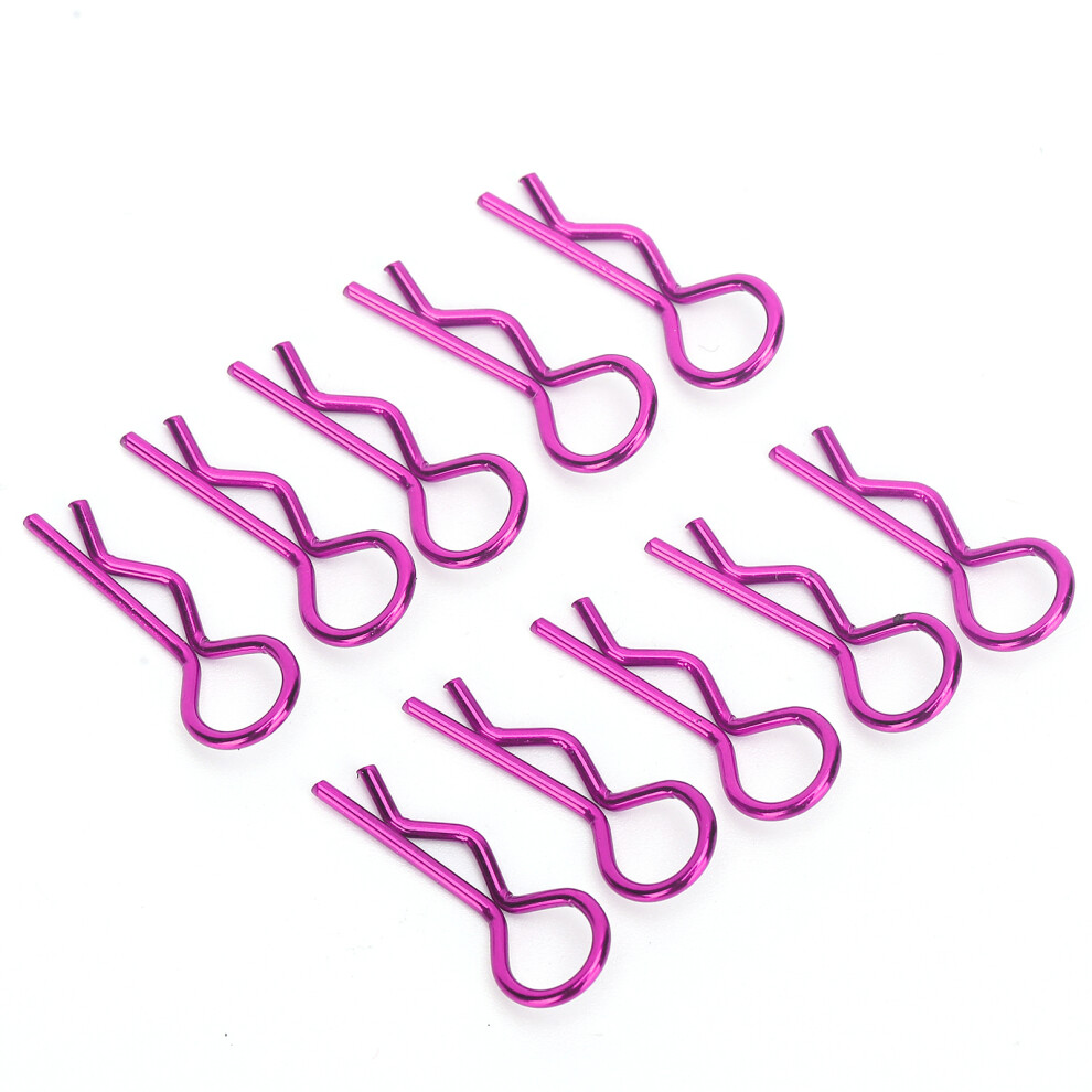 10Pcs Violet Metal Rc Car Shell Clip Pins For 1/5-1/10 Scale 4971359334060