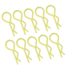 10Pcs RShape Metal RC Car Body Clips for 1/5-1/10 Models - Jaune