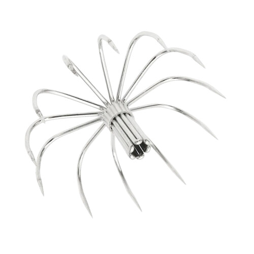 10Pcs Stainsless Steels Squid Hook Barbed Umbrellas-    28MM