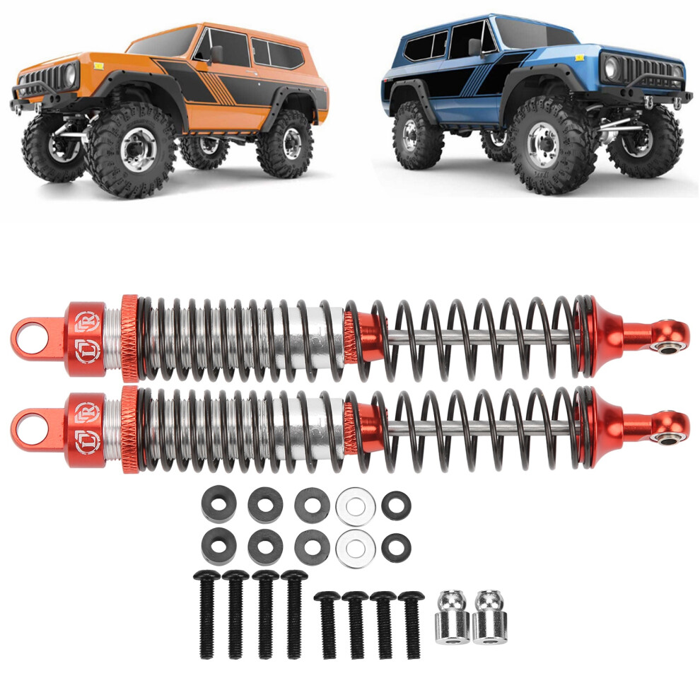 2Pcs 130Mm Metal Rc Shock Absorbers For 1/10 Scale Cars Red 8471359335051