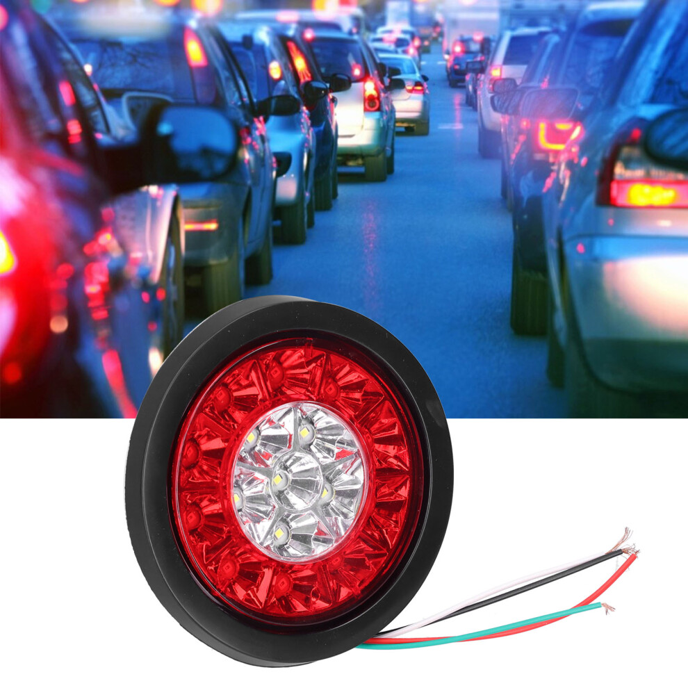 Trailer Trucks Rv 12-24V 16Led Round Taillight Bright Turn Signal Red/White 8481359336798
