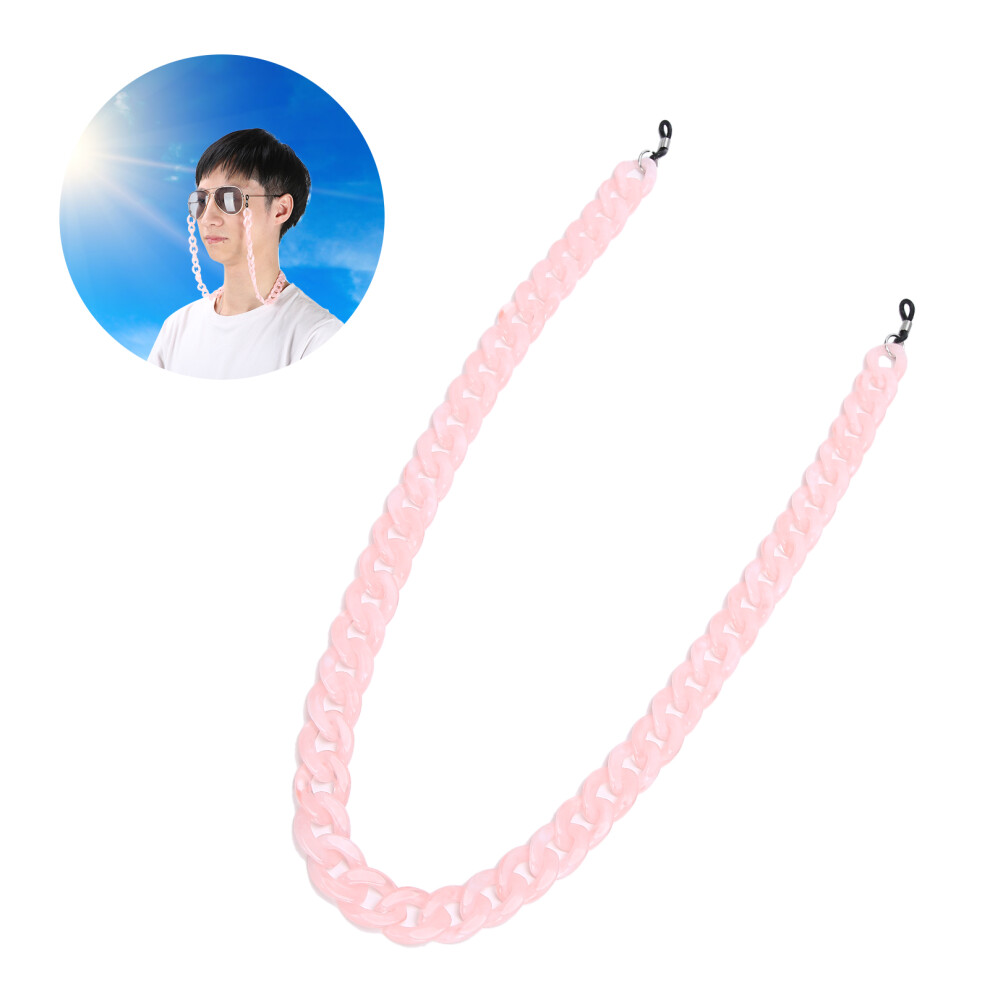 Elegant Pink Eyeglasses Chain Lanyard with Silicone Anti-Slip Joints
