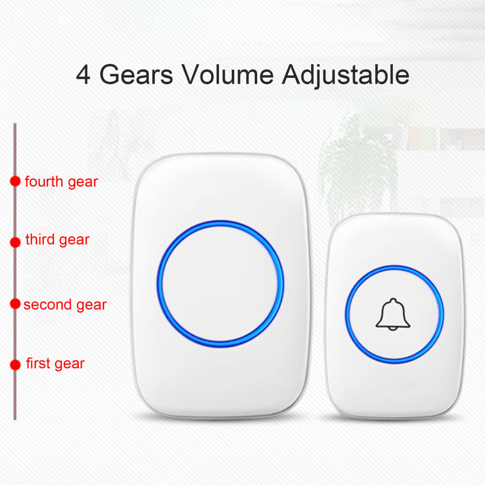 Waterproof Wireless Doorbell With Battery Powered Receiver & Transmitter Remote 4921359345924