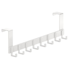 (1x White) 1x Over the Door Hanger 8 Hooks Home Bathroom Metal Rack for Clothes Towel Coat