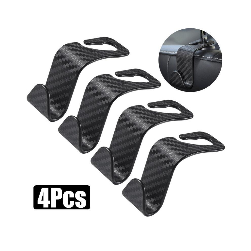 (Black, 4Pcs) Car Seat Headrest Hanging Hook, Universal Car Seat Storage Hook, Car Interior Accessories 5011686712748