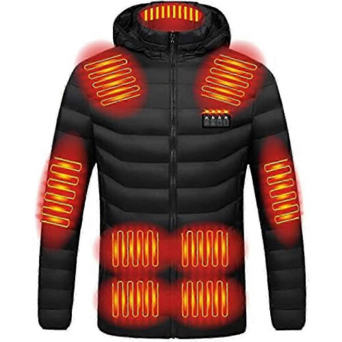 (Medium, Blue) USB Charging Heated Jacket for Men and Women - Windproof Electric Warm Coat 1