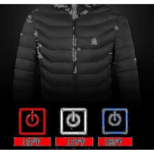 (XL, Blue) Heated Jacket, Winter Outdoor Warm Electric Heating Coat, 8 Heating Zones