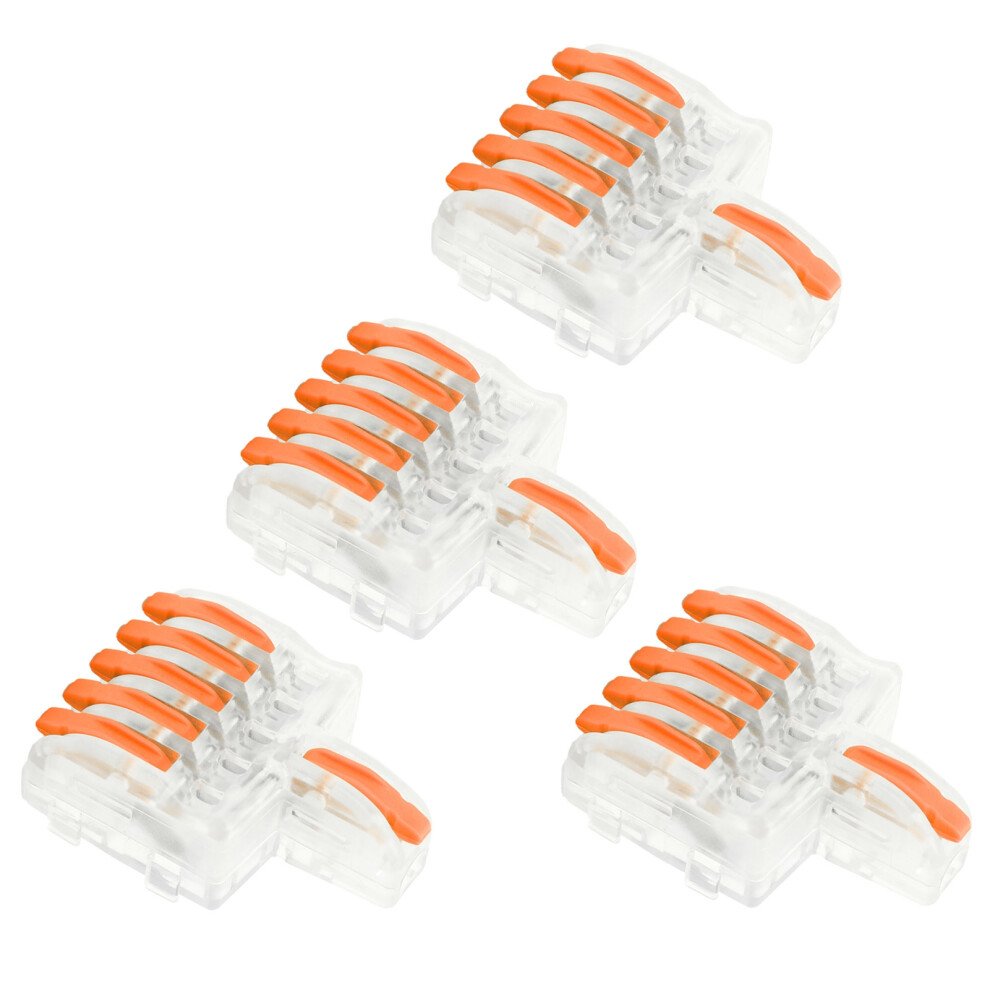 20Pcs Copper Terminal Block Ttype Line Splitter 5 Into 1 Orange Quick Connect 9351359347485