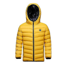 (160cm, Yellow) Boys Girls Usb Electric Heated Jacket Winter Warm Padded Coat