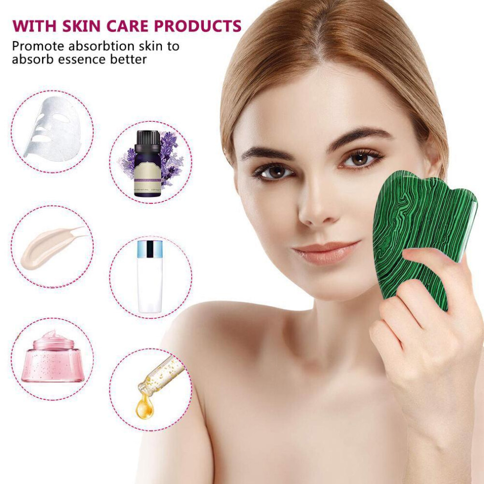 Green Natural Jade Gua Sha Face & Body Sculpting Tool, 50G