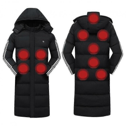 (S, 11 districts) Long Heating Coat Male Coat Smart Charging Heating, Heating Down Jacket Womens