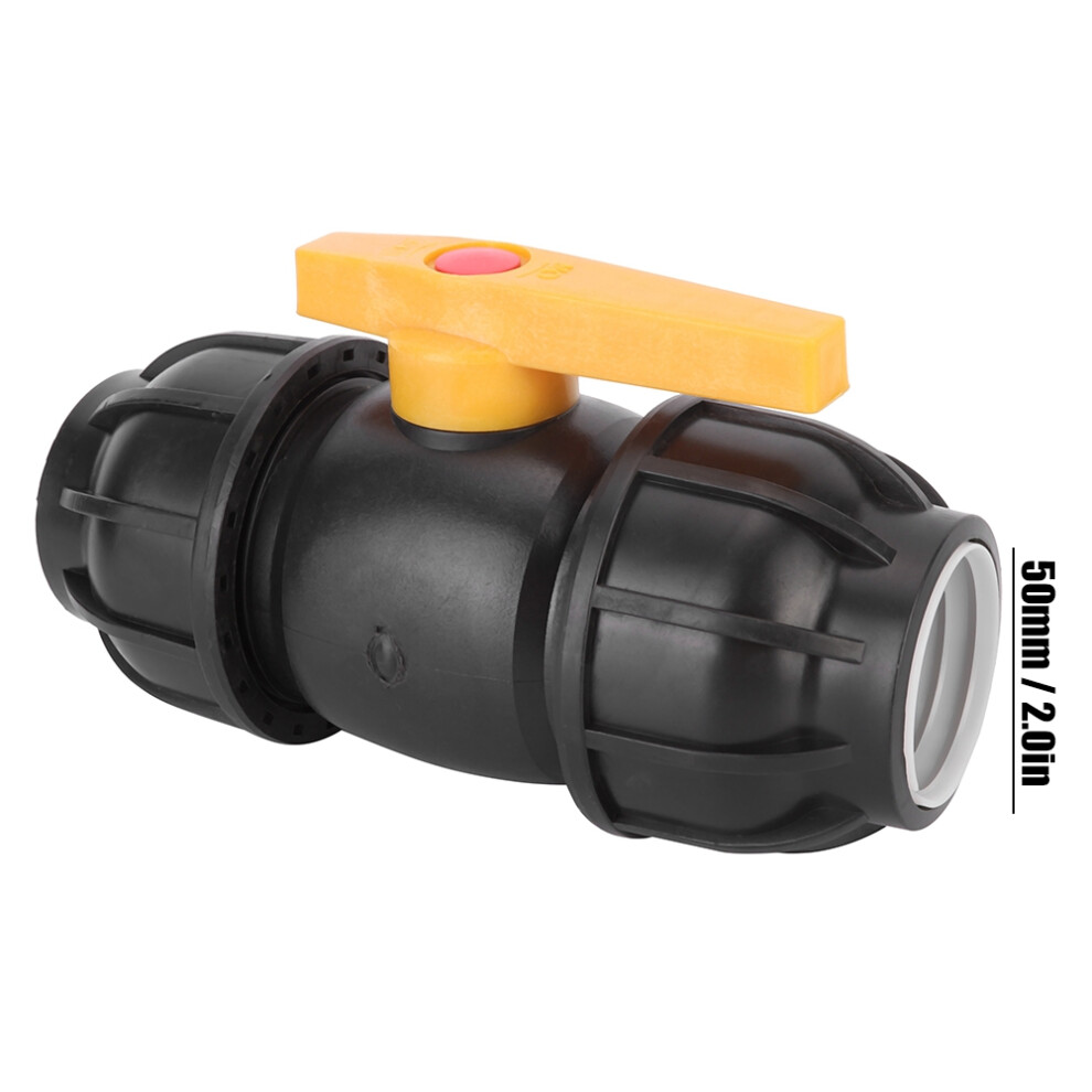 Pe Plastic 50Mm Diameter Ball Valve Connector Water Pipe Fitting Accessories 3621359349243