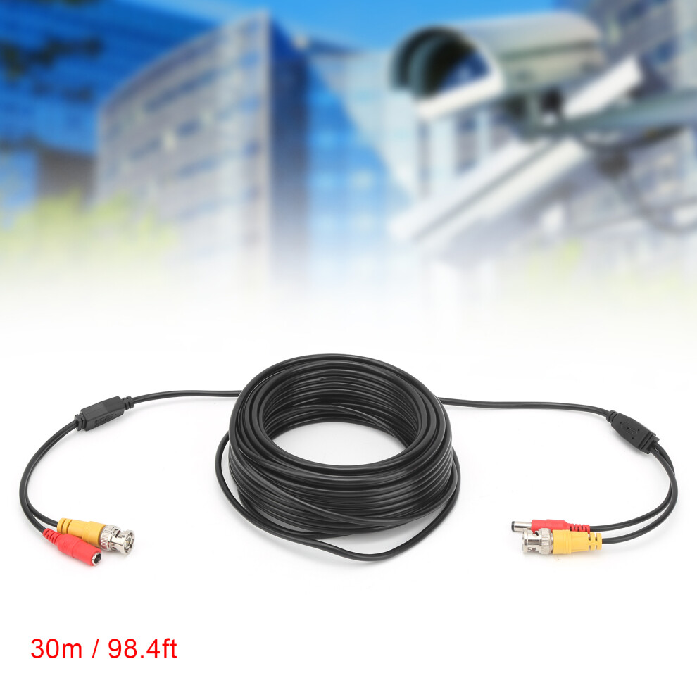Bnc+Dc Video Power Cable 30M Cctv Wire Cord Surveillance System 3061359351271